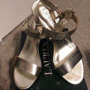 Brand new gold metallic sandals